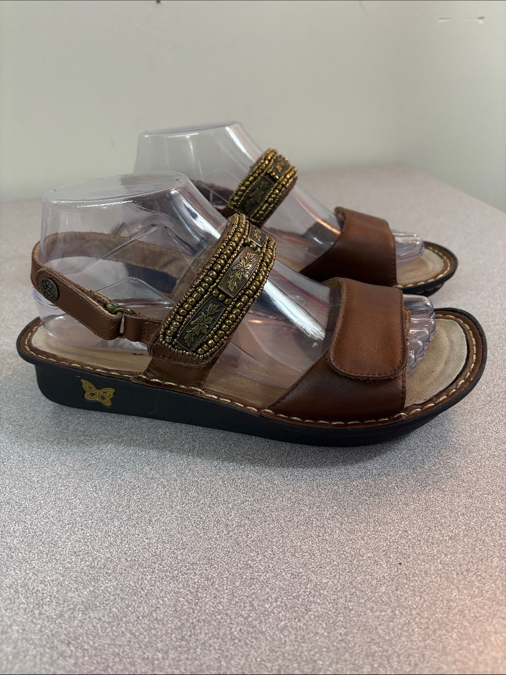 Alegria Verona Beaded Leather Slingback Sandals